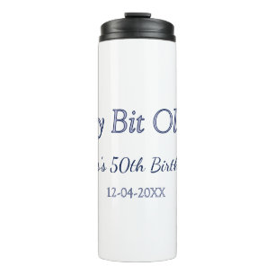 tiny bit older 50th birthday purple pastel modern thermal tumbler