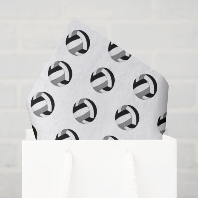 tiny black gray volleyballs pattern tissue paper (Gift Bag)
