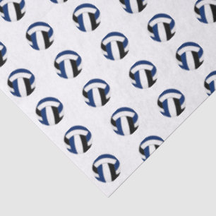 tiny blue black volleyballs pattern tissue paper