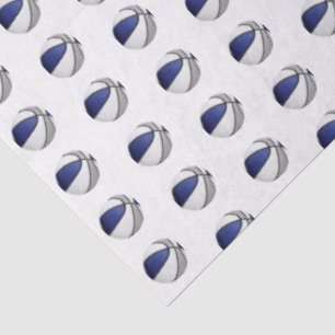 tiny blue gray basketballs pattern tissue paper