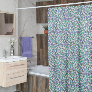 Tiny Blue & Green Flowers Shower Curtain