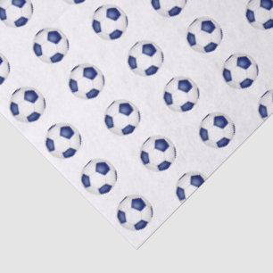 tiny blue white soccer balls pattern tissue paper