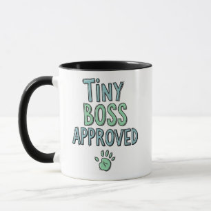 Tiny Boss Approved Cute Pet Paw Print Two-Tone Mug