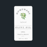 Tiny Bottle Infused Olive Oil Favour Sticker<br><div class="desc">Pretty watercolor olives and leaves,  olive oil tiny bottle label. Designed to match our Tuscan Olive Greenery Collection.</div>