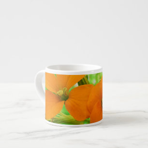 Tiny Bright Orange Wildflowers Espresso Cup