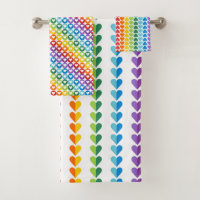 TINY BRIGHTLY COLORED ROWS OF HEARTS