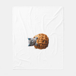 Tiny British Shorthair Kitten in a Cute Dress Play Fleece Blanket