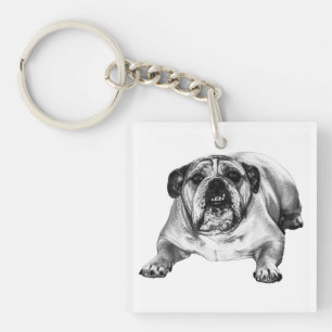 Tiny bulldog, big heart key ring