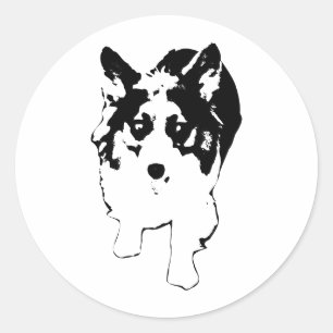 Tiny Burst of Corgi Speed Classic Round Sticker