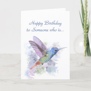 Tiny but Fierce Quote Birthday Rufous Hummingbird Thank You Card