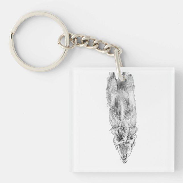 Tiny calm, golden guide key ring (Front)