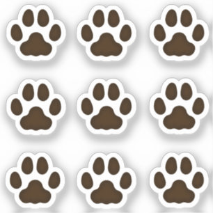 Tiny Cat Paw Prints Dark Brown Animal Tracks
