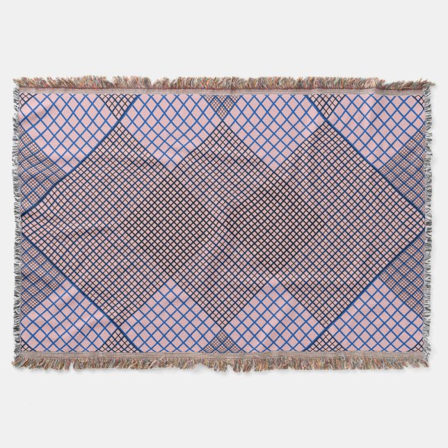  Tiny chequered 2 tones 04A Lpink BG Throw Blanket (Front)