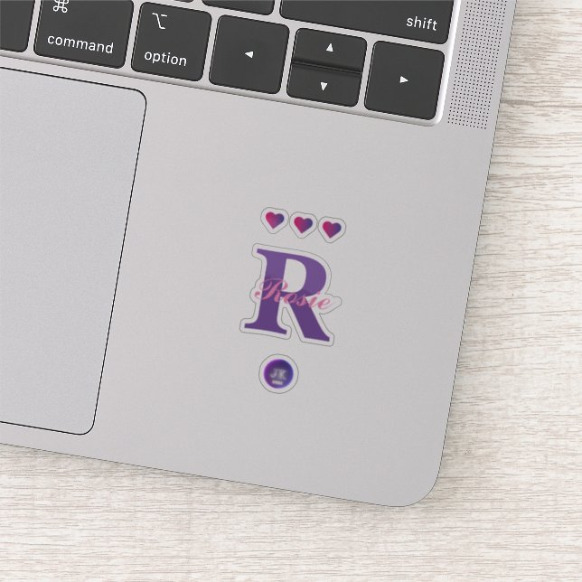 Tiny Clear Vinyl Stickers Monogram Name JK 2022 (Detail)