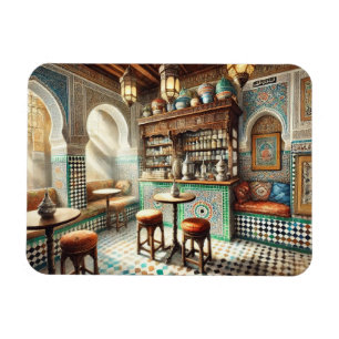 Tiny Coffeeshop in Fez Morocco Magnet