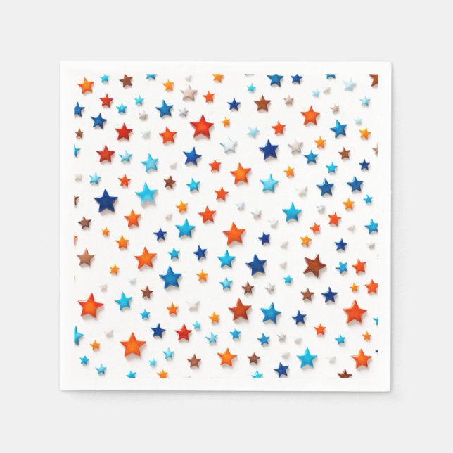 Tiny Colorful Stars: Birthday Party Napkins (Front)