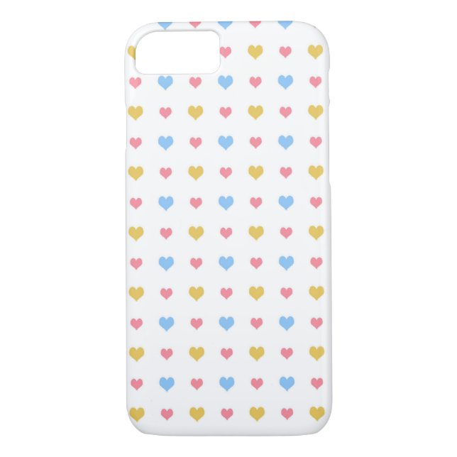 Tiny Colourful Hearts Pattern Yellow Pink Blue Case-Mate iPhone Case (Back)