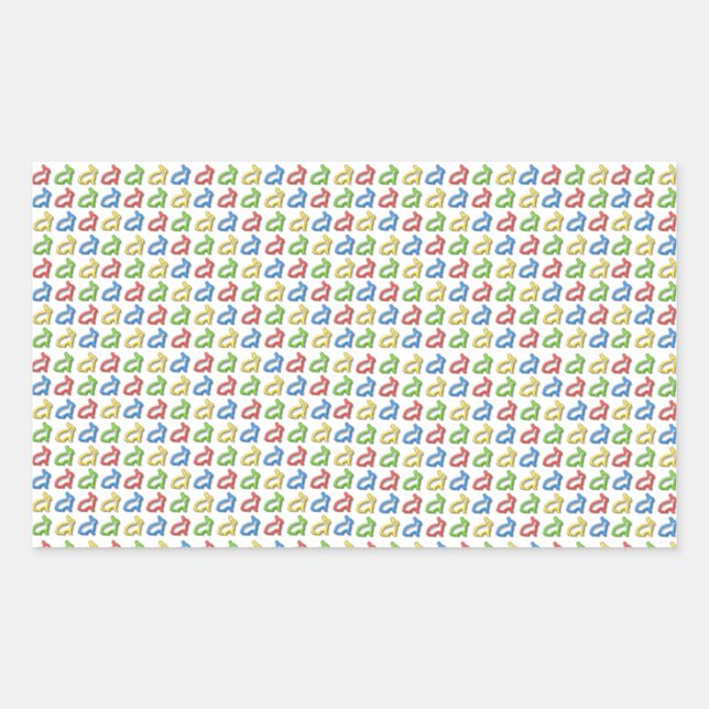 Tiny Colourful Rabbit shapes Rectangular Sticker (Front)