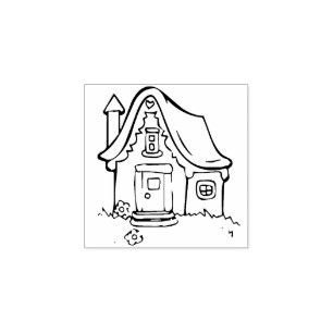 tiny cottage art stamp