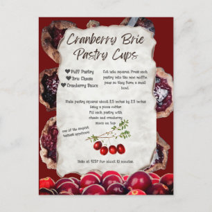 Tiny Cranberry Pastry Appetizers Postcard