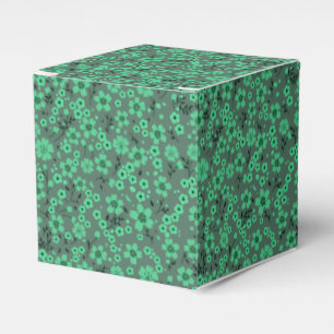 Tiny cute green floral pattern favour box