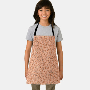 Tiny cute pink red brown cream pattern apron