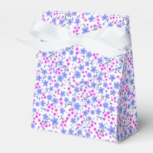 Tiny cute white blue pink floral pattern favour box
