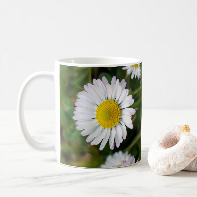 Tiny daisies coffee mug (With Donut)