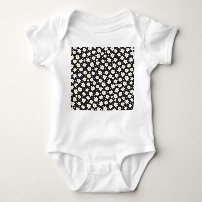 Tiny daisies, vintage, seamless background. baby bodysuit (Front)