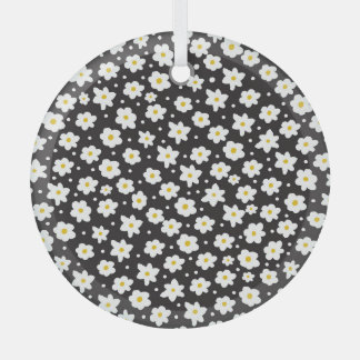 Tiny daisies, vintage, seamless background. glass tree decoration