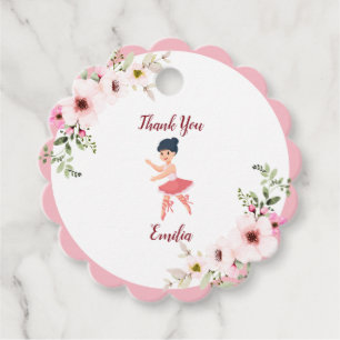 Tiny Dancer Pink Floral Ballet Birthday Party Fa Favour Tags
