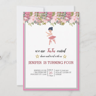 Tiny Dancer | Pink Floral Ballet Birthday Party Invitation