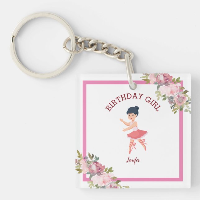 Tiny Dancer | Pink Red Rose Party Key Ring (Front)