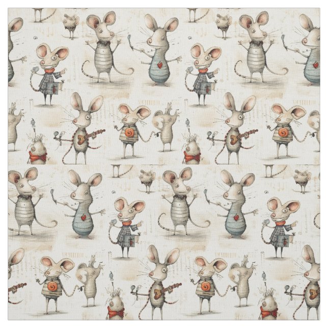Tiny Dancers: Whimsy Mice Fabric (Swatch)