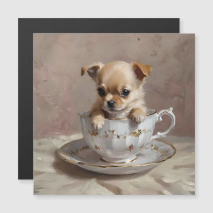 Tiny Delight: Chihuahua Puppy in a Teacup,