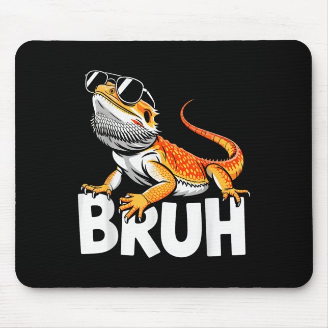 Tiny Dinosaur Bruh Bearded Dragon Lover Christmas  Mouse Pad (Front)