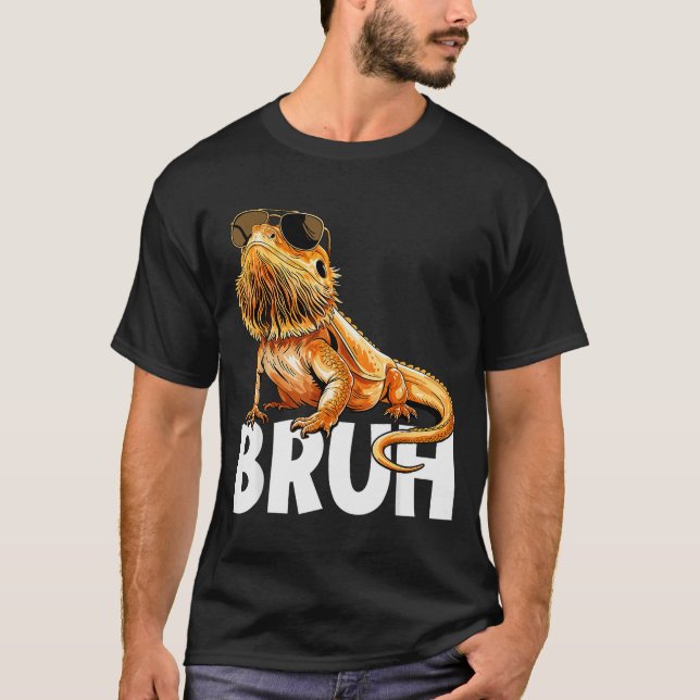Tiny Dinosaur Bruh Bearded Dragon Lover  T-Shirt (Front)