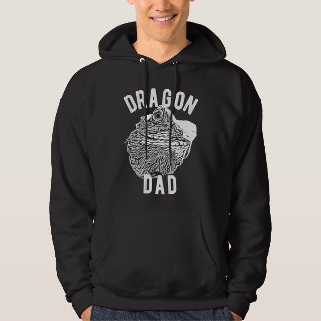 Tiny dinosaur  Lizard Reptile  Bearded Dragon Dad Hoodie (Front)