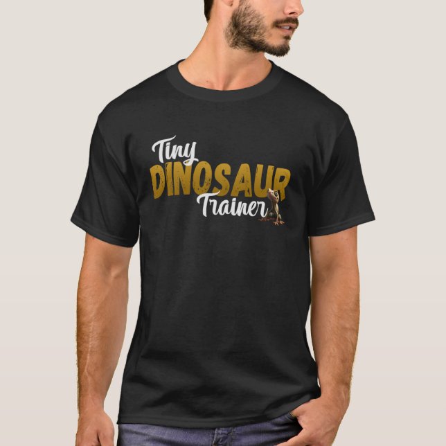 Tiny Dinosaur Lizard Trainer Funny Gecko Reptiles  T-Shirt (Front)