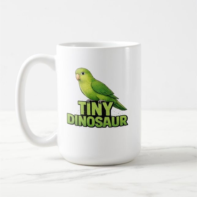 Tiny Dinosaur Parrotlet Coffee Mug (Left)