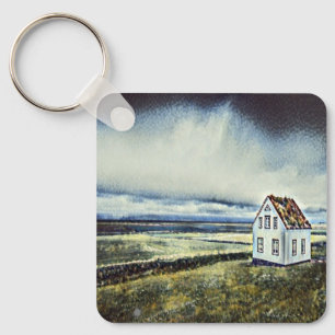 Tiny distant lonely house key ring