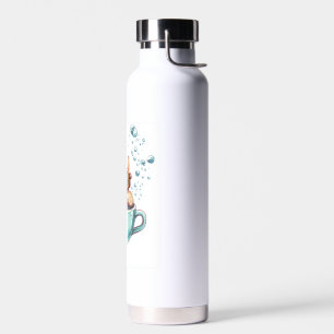Tiny Diver Cat � Funny Scuba Kitty Tea Lover Water Bottle