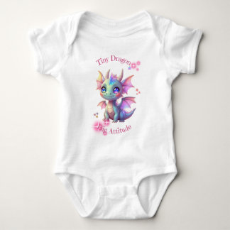 Tiny Dragon, Big Attitude – Cute Kawaii Dragon Baby Bodysuit