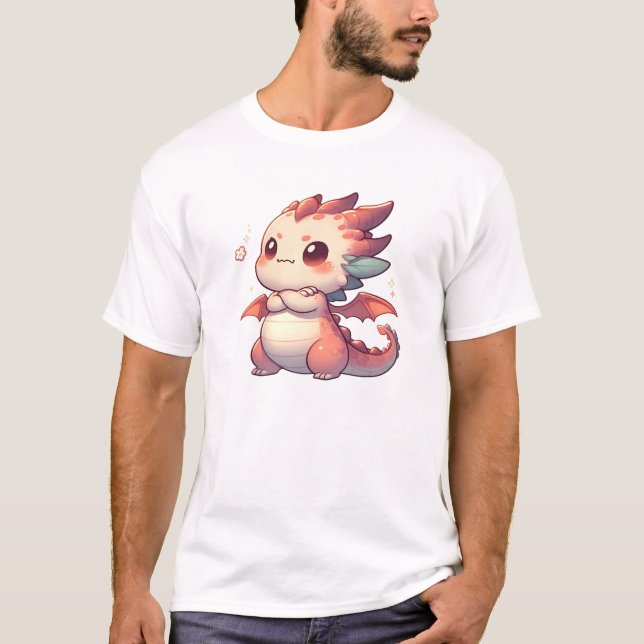 Tiny Dragon, Big Attitude – Funny Fantasy Dragon T-Shirt (Front)