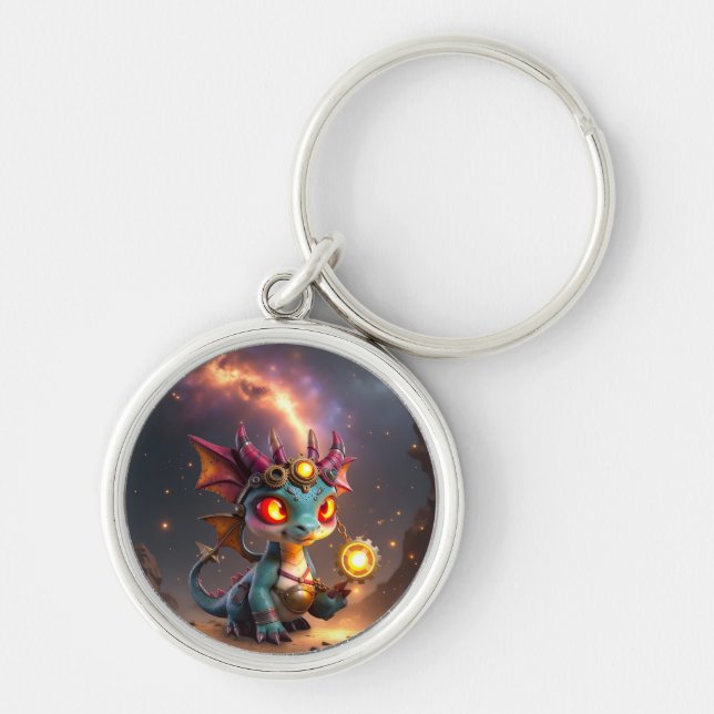 Tiny Dragon, Big Time Energy – The Ember Clockling Key Ring (Front)