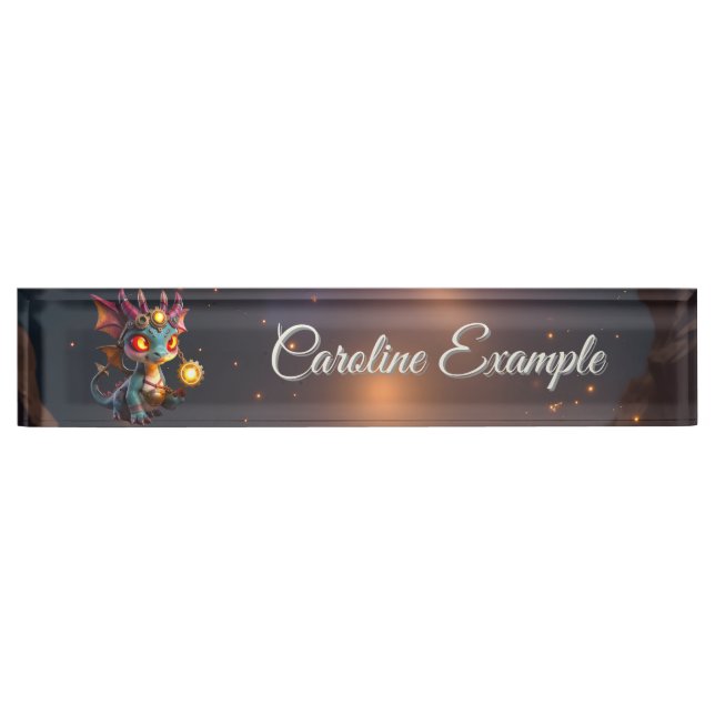 Tiny Dragon, Big Time Energy – The Ember Clockling Nameplate (Front)