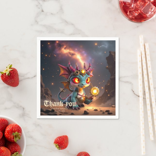 Tiny Dragon, Big Time Energy – The Ember Clockling Napkin (Insitu)