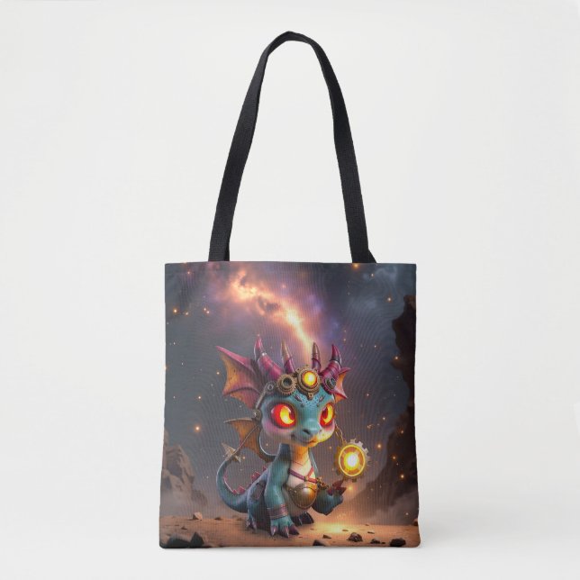 Tiny Dragon, Big Time Energy – The Ember Clockling Tote Bag (Front)