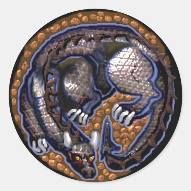 tiny dragon classic round sticker (Front)