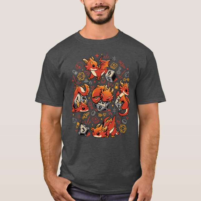 Tiny Dragon Dice friends friend friends T-Shirt (Front)